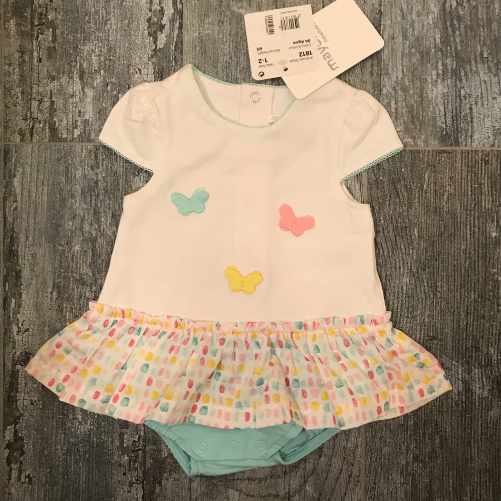 Mayoral newborn butterfly appliqué dress.